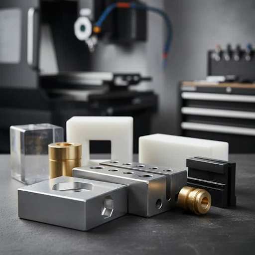 Piezas mecanizadas de distintos materiales para evaluar riesgos de acabado, ensamblaje y CNC machining